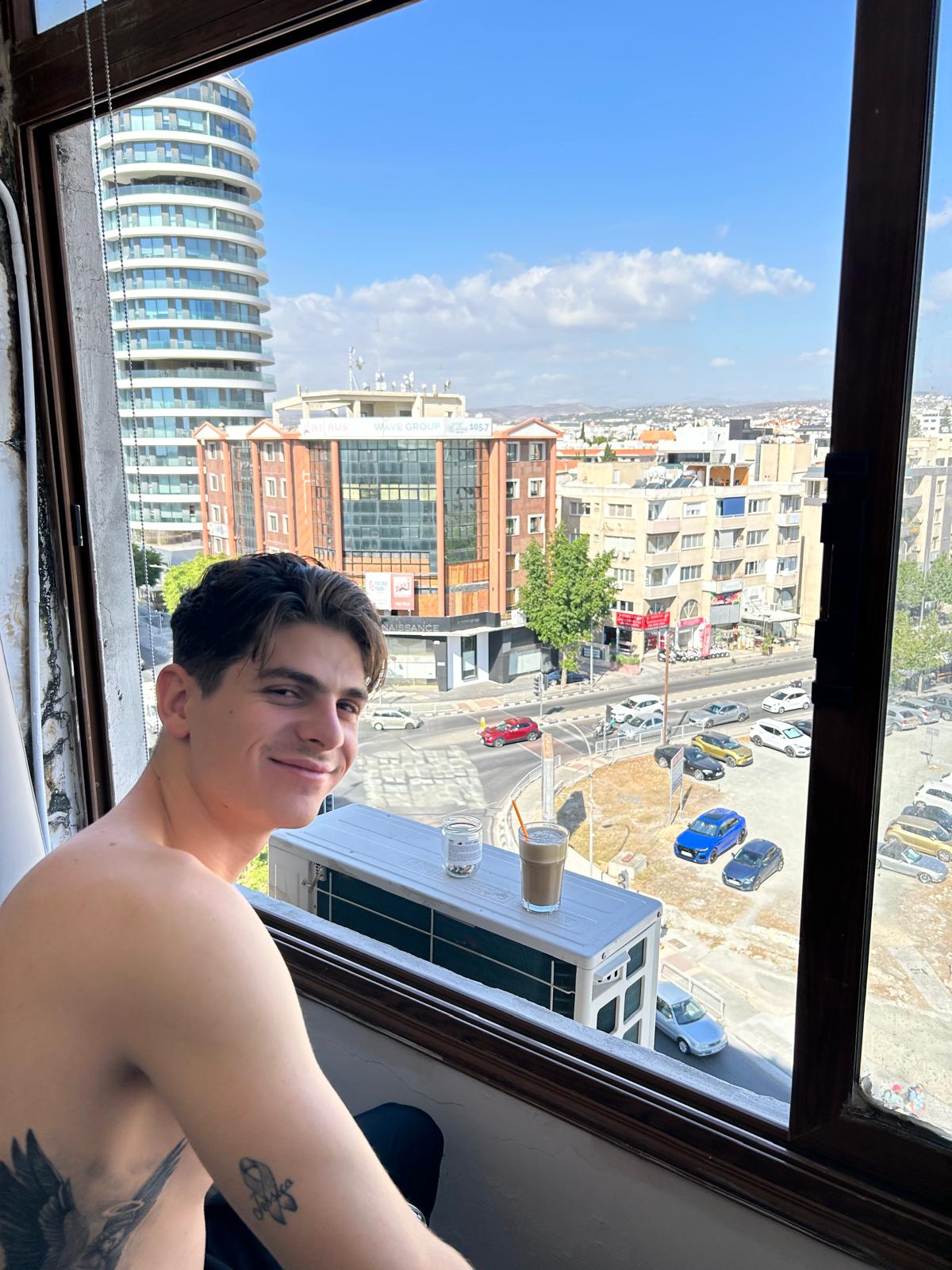 Chris Looking Out Window